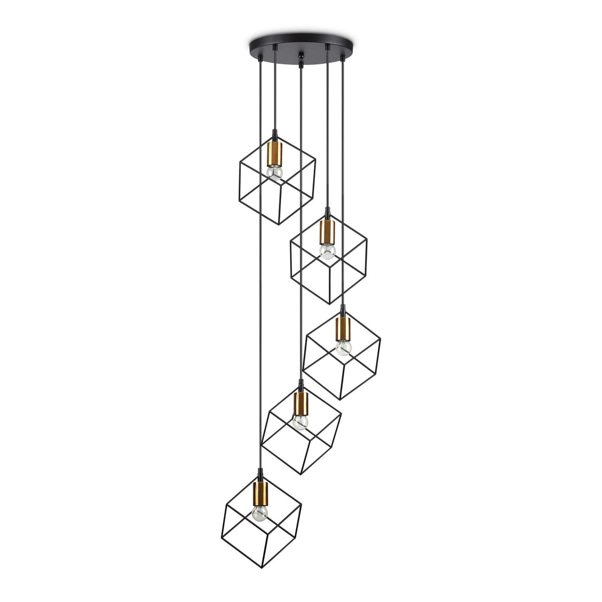 Black Five-Light ICE Chandelier Pendant