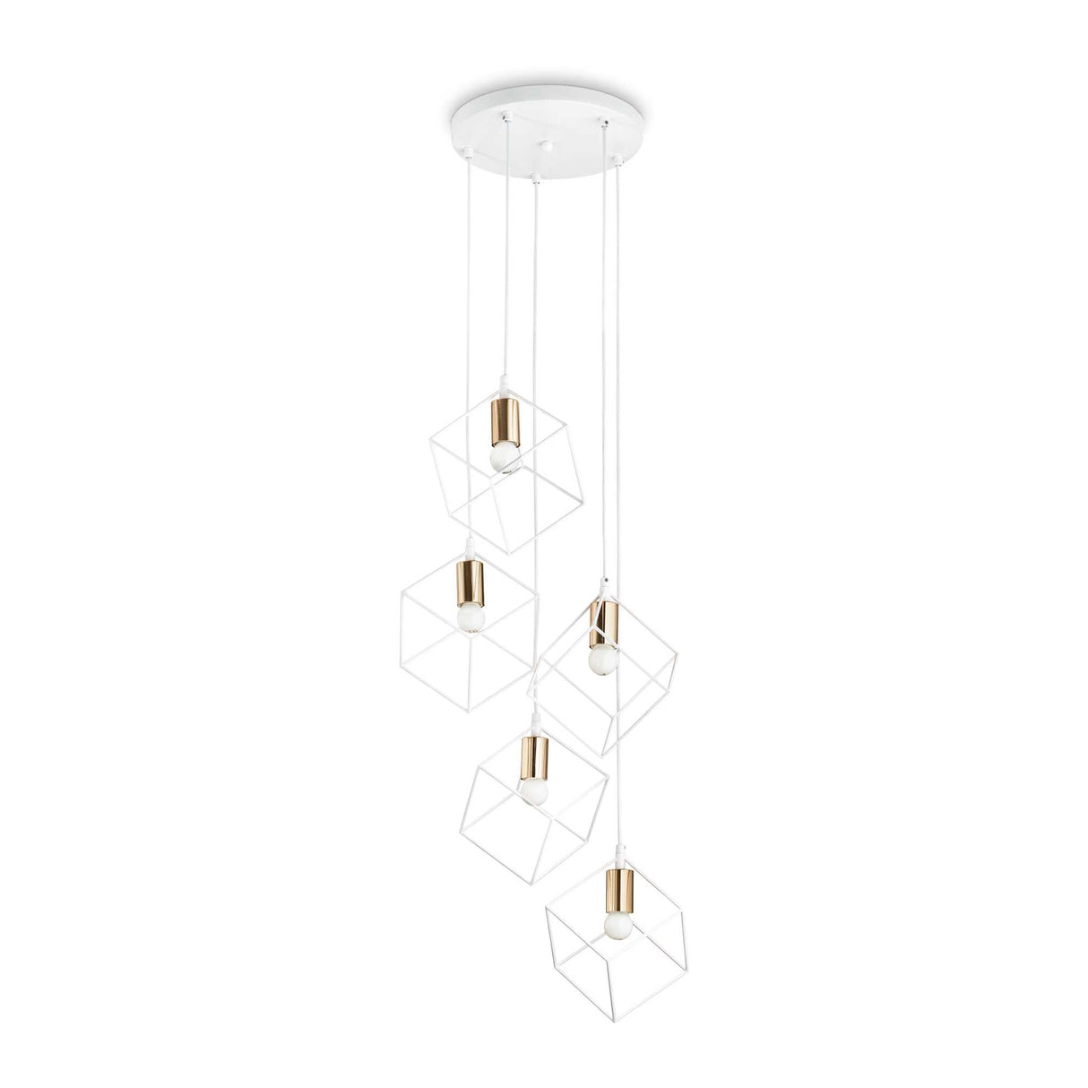 Elegant White ICE 5-Light Pendant Chandelier