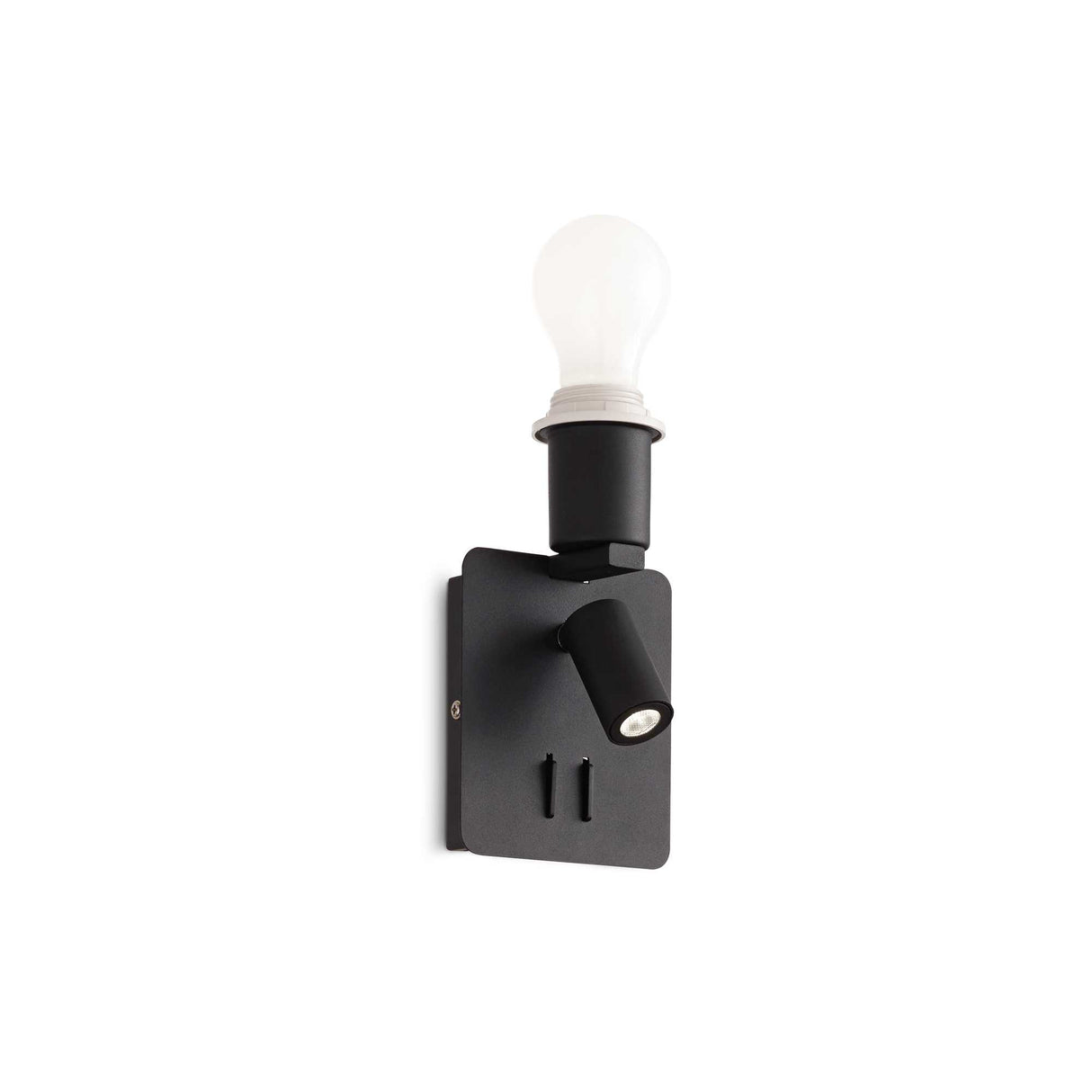 Sleek Dual-Lamp Black GEA Wall Light
