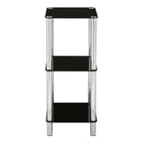 3 Tier Black Glass Shelf Unit