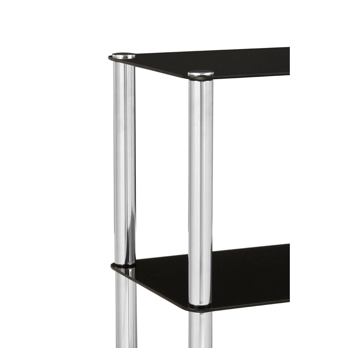3 Tier Black Glass Shelf Unit