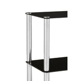 3 Tier Black Glass Shelf Unit