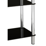 3 Tier Black Glass Shelf Unit