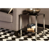 2 Tier Black Glass End Table