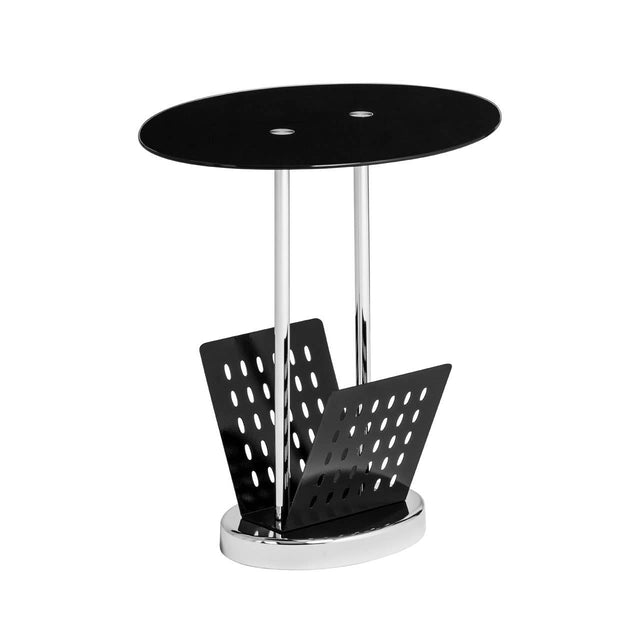 Black Glass Magazine Table