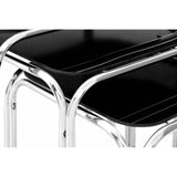 Black Glass Nest Of Tables - Set Of 3