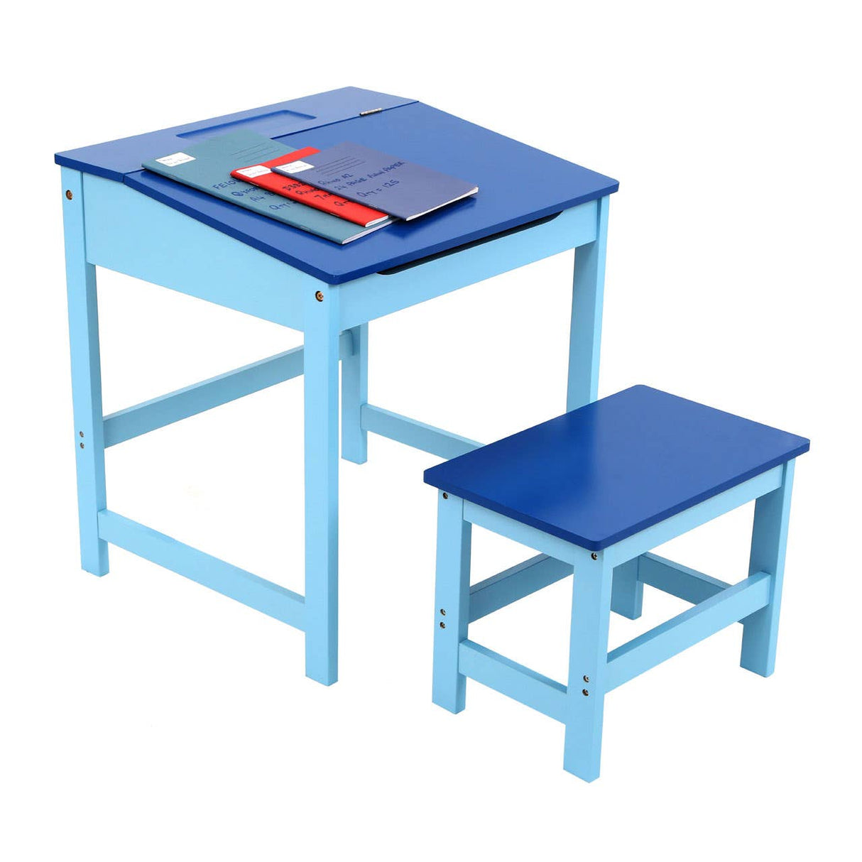 Children'S Blue Desk And Stool