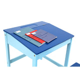 Children'S Blue Desk And Stool
