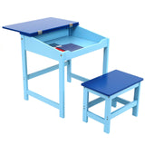 Children'S Blue Desk And Stool
