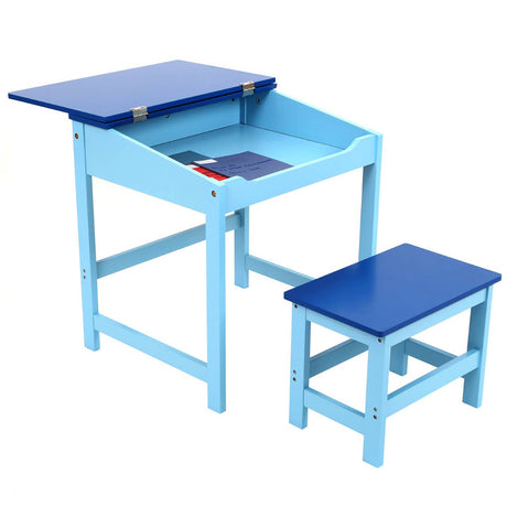 Children'S Blue Desk And Stool