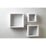 White Mdf And Pvc Coating Wall Cubes - Set Of 3