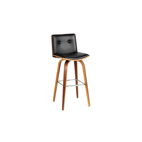 Parkar Black Leather Effect Bar Chair