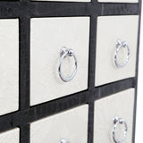 9 Drawer Crocodile Leather Effect Rectangular Cabinet