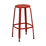 Disc Red Powder Coated Metal Stool