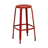 Disc Red Powder Coated Metal Stool