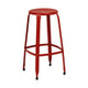 Disc Red Powder Coated Metal Stool