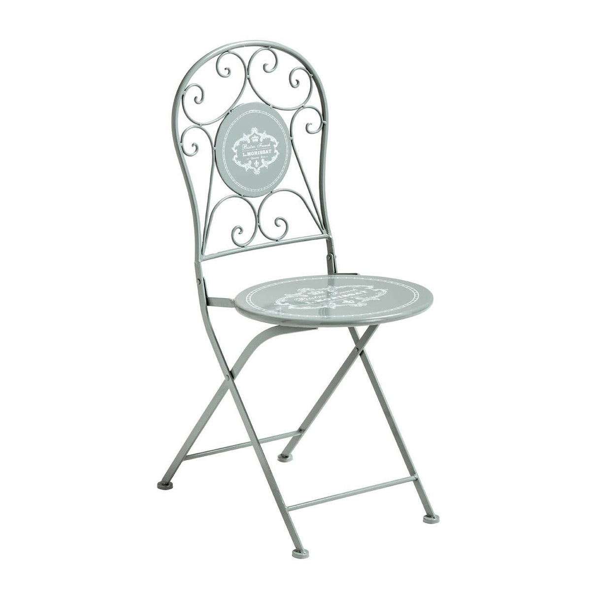 Cafe Cassis Grey Metal Chair