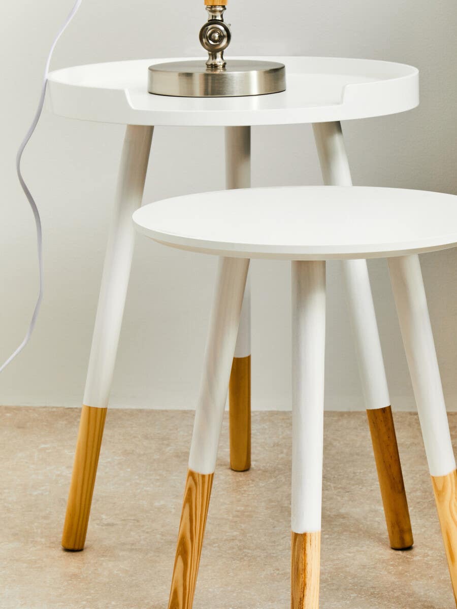 Viborg White Round Side Tables - Set Of 2