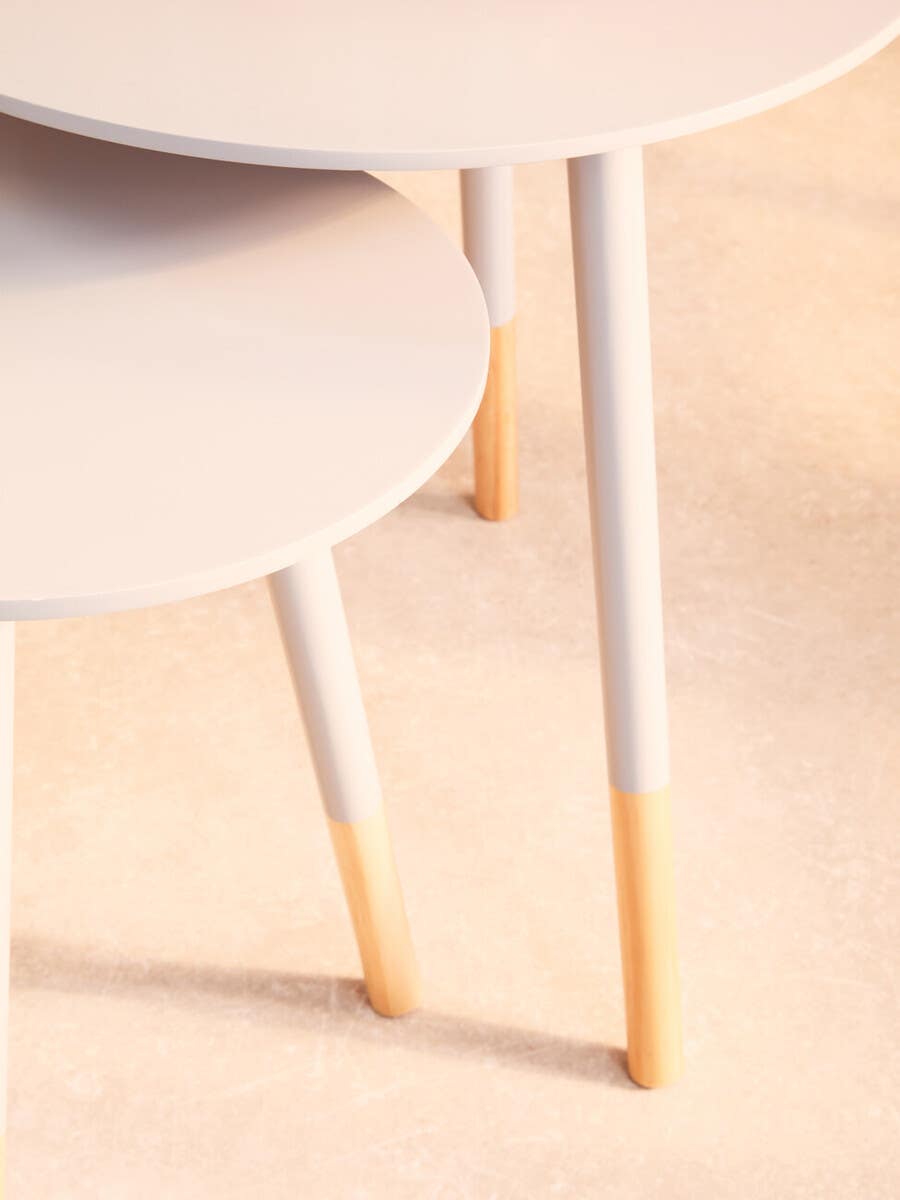 Viborg Grey Round Side Tables - Set Of 2