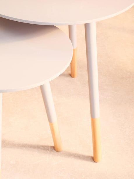 Viborg Grey Round Side Tables - Set Of 2