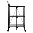 Black Rectangular Folding Kitchen Trolley