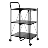 Black Rectangular Folding Kitchen Trolley