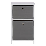 Lindo 2 Grey Fabric Drawers Cabinet