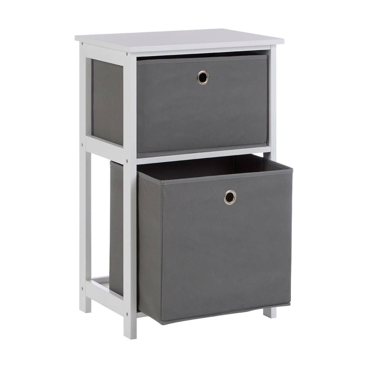 Lindo 2 Grey Fabric Drawers Cabinet