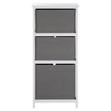 Lindo 3 Grey Fabric Drawers Cabinet