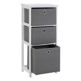 Lindo 3 Grey Fabric Drawers Cabinet
