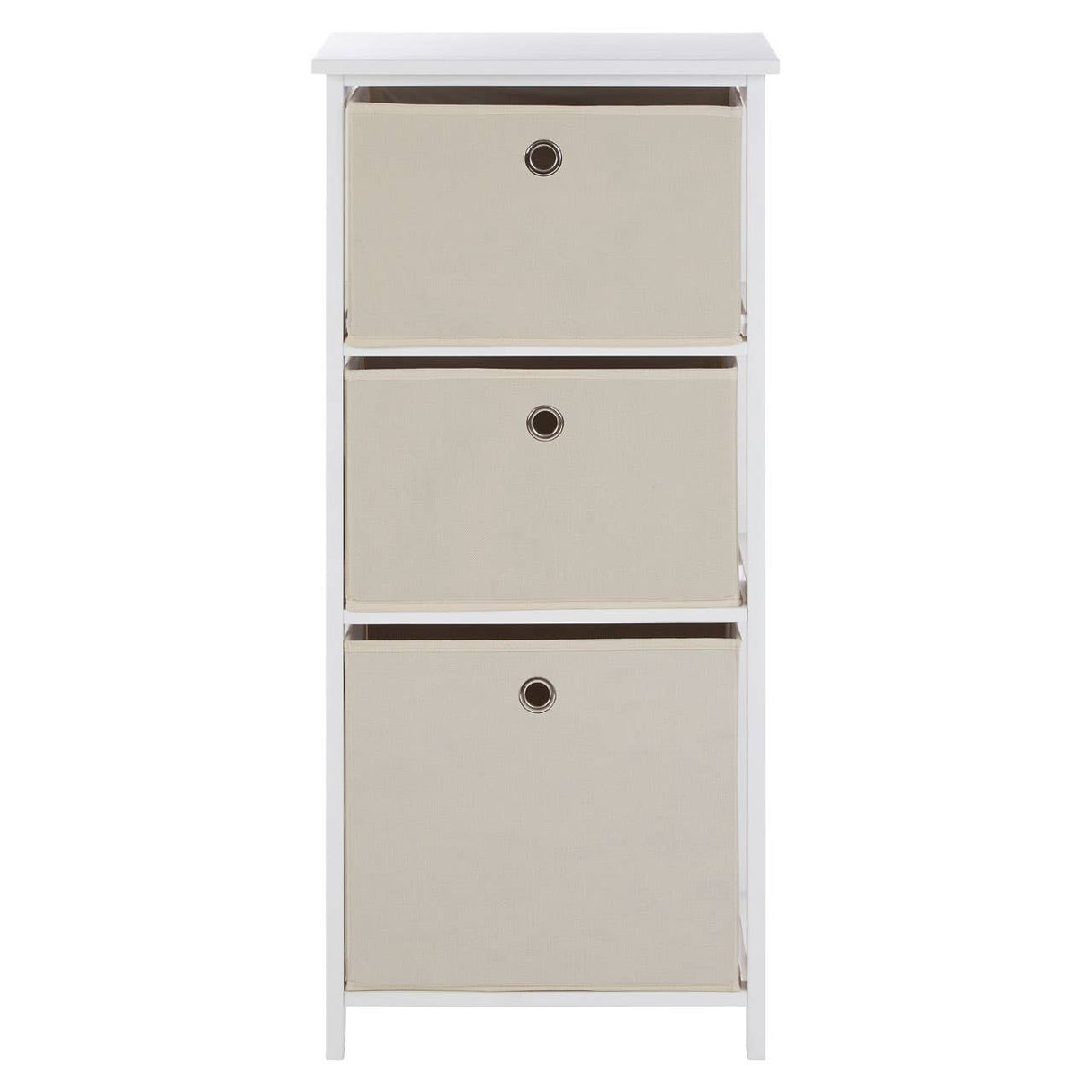 Lindo 3 Natural Fabric Drawers Cabinet