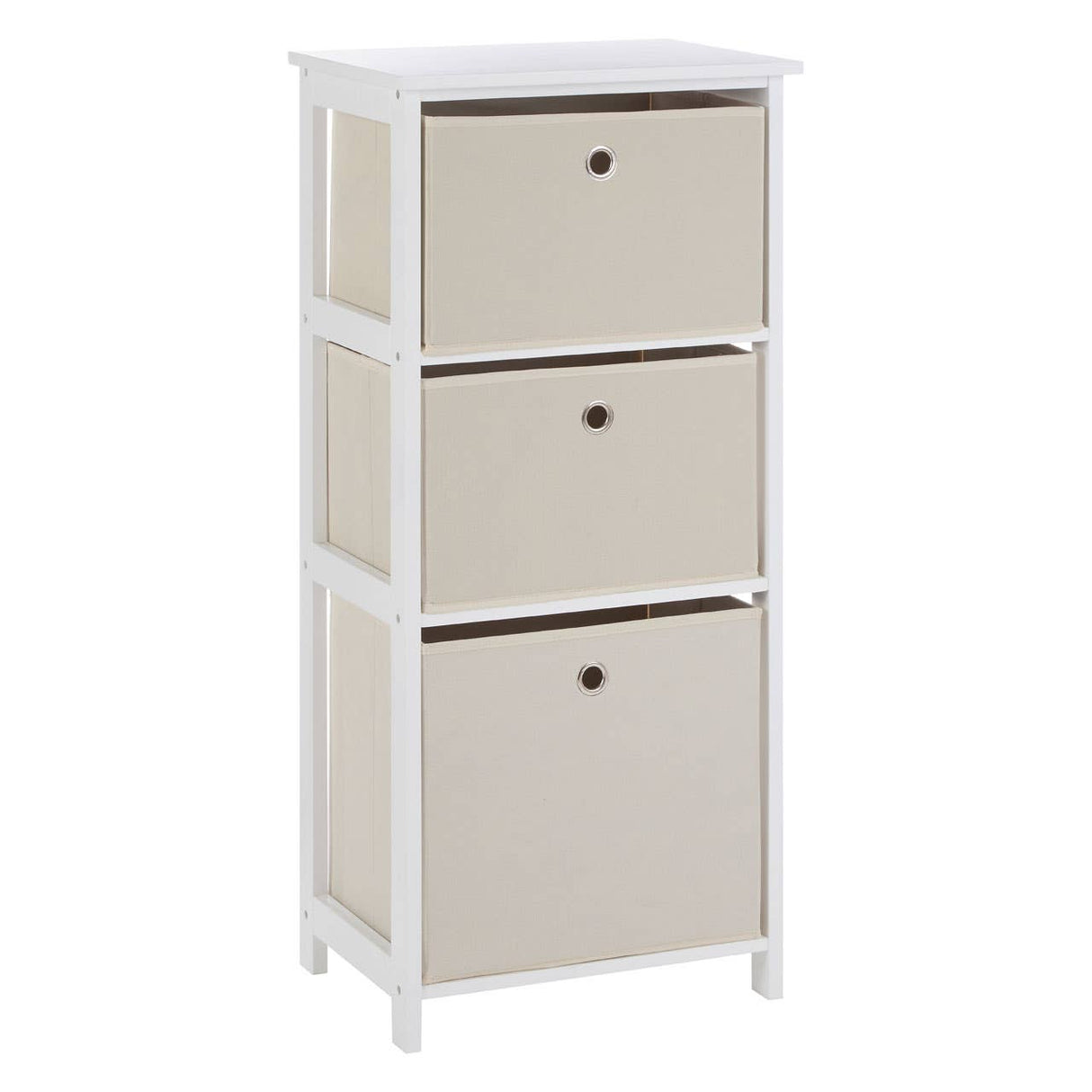 Lindo 3 Natural Fabric Drawers Cabinet