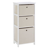 Lindo 3 Natural Fabric Drawers Cabinet