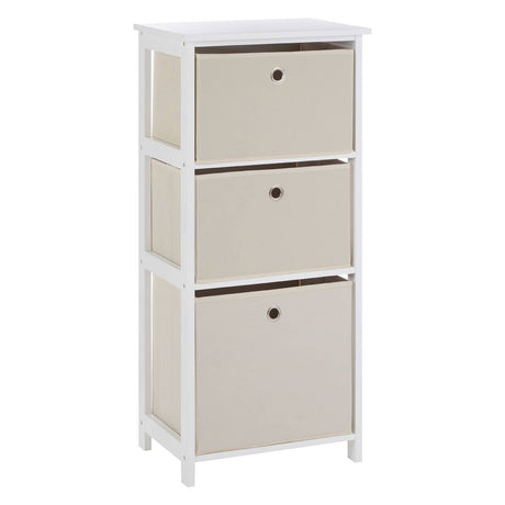 Lindo 3 Natural Fabric Drawers Cabinet