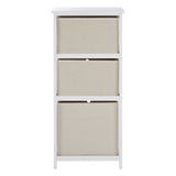 Lindo 3 Natural Fabric Drawers Cabinet