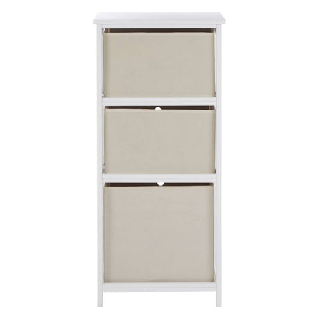 Lindo 3 Natural Fabric Drawers Cabinet