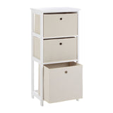 Lindo 3 Natural Fabric Drawers Cabinet