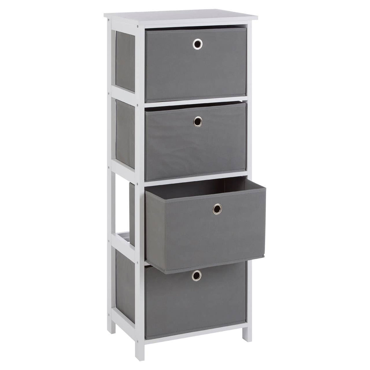 Lindo 4 Grey Fabric Drawers Cabinet