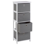 Lindo 4 Grey Fabric Drawers Cabinet