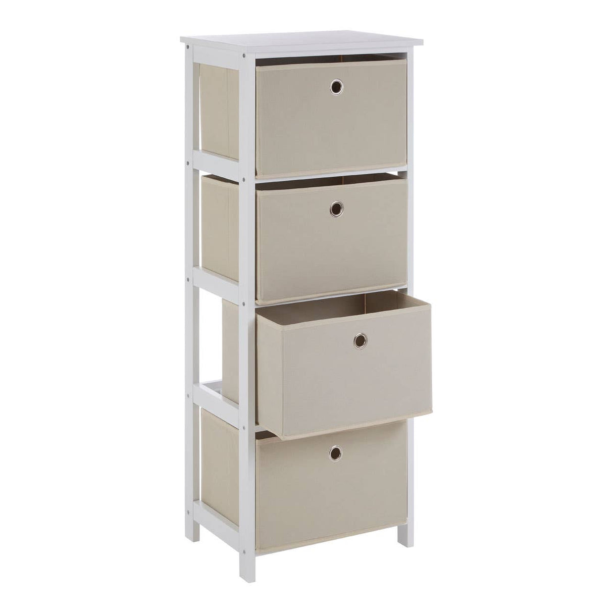 Lindo 4 Natural Fabric Drawers Cabinet