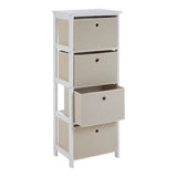 Lindo 4 Natural Fabric Drawers Cabinet