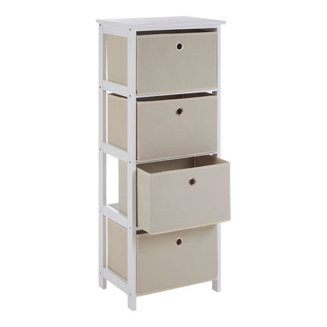Lindo 4 Natural Fabric Drawers Cabinet