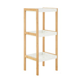 Nostra Three Tiers White / Natural Shelf Unit