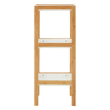 Nostra Three Tiers White / Natural Shelf Unit