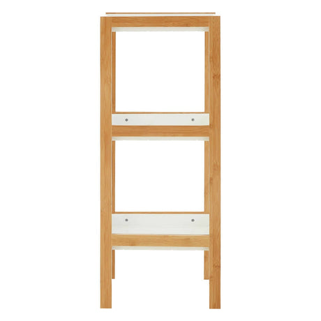 Nostra Three Tiers White / Natural Shelf Unit
