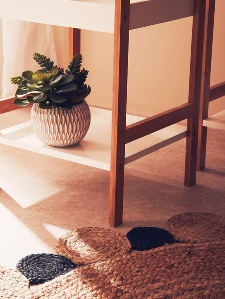 Nostra Three Tiers White / Natural Shelf Unit