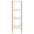Nostra Four Tiers White / Bamboo Shelf Unit