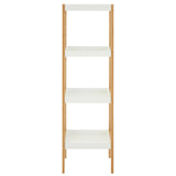 Nostra Four Tiers White / Bamboo Shelf Unit
