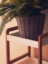 Nostra Four Tiers White / Bamboo Shelf Unit