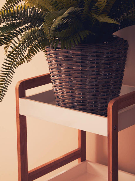 Nostra Four Tiers White / Bamboo Shelf Unit